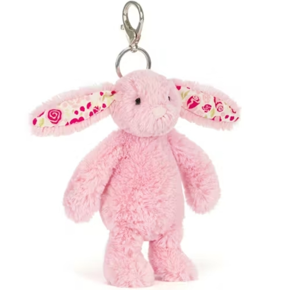 Jellycat Blushkin Blossom Bunny Bag Charm 7x2x1.5" Soft & Plush BNWT Authentic